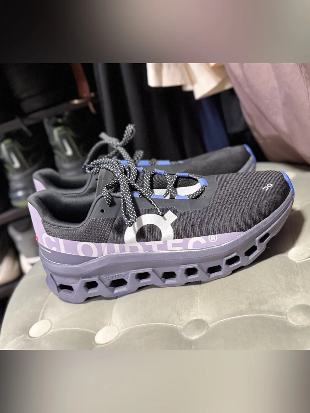 On Running Cloudtec Black and Lavender Men’s Running Shoe